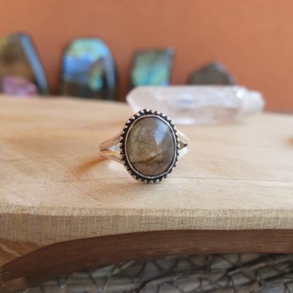 Bague en labradorite argent 925 pierre naturelle bijoux lithothérapie