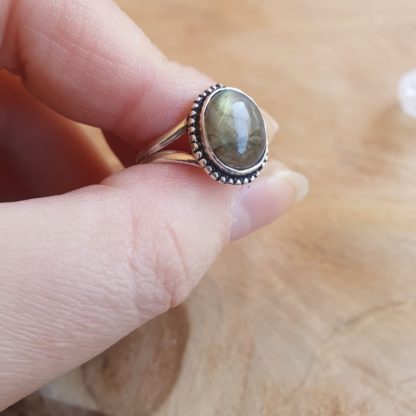 Bague en labradorite argent 925 pierre naturelle bijoux lithothérapie