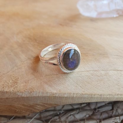 Bague en labradorite argent 925 pierre naturelle bijoux lithothérapie