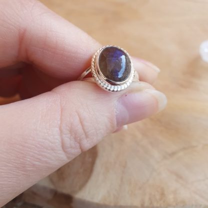 Bague en labradorite argent 925 pierre naturelle bijoux lithothérapie