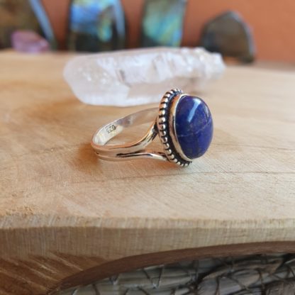 Bague en lapis-lazuli argent 925 pierre naturelle bijoux lithothérapie