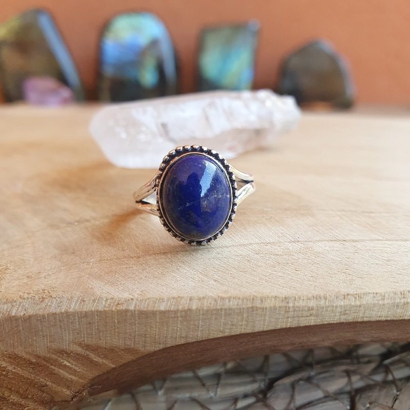 Bague en lapis-lazuli argent 925 pierre naturelle bijoux lithothérapie