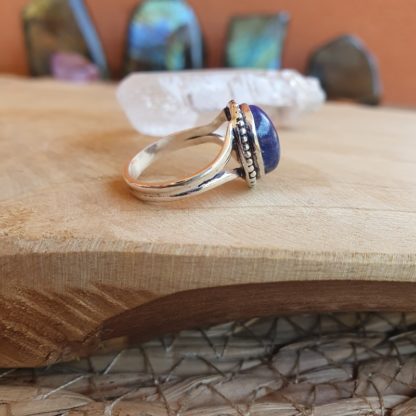 Bague en lapis-lazuli argent 925 pierre naturelle bijoux lithothérapie