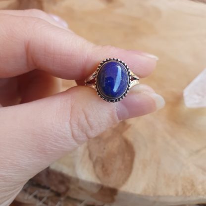 Bague en lapis-lazuli argent 925 pierre naturelle bijoux lithothérapie