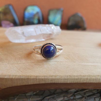 Bague en lapis-lazuli argent 925 pierre naturelle bijoux lithothérapie