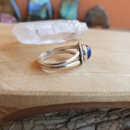 Bague en lapis-lazuli argent 925 pierre naturelle bijoux lithothérapie