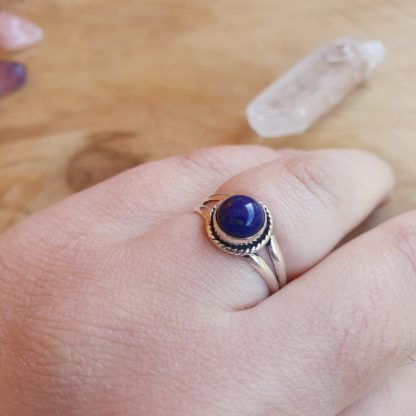 Bague en lapis-lazuli argent 925 pierre naturelle bijoux lithothérapie