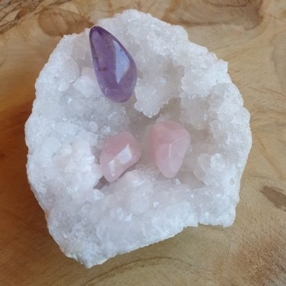 Géode de quartz cristal de roche rechargement minéraux lithothérapie pierres naturelles