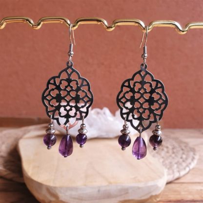 Boucles d'oreilles en améthyste (réservées)