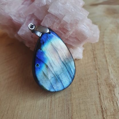 Pendentif en labradorite bijoux pierres naturelles lithothérapie fabriqué en france artisanat