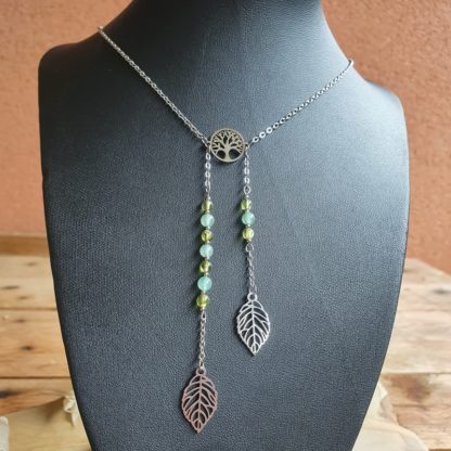 Collier en péridot et aventurine verte bijoux pierres naturelles lithothérapie