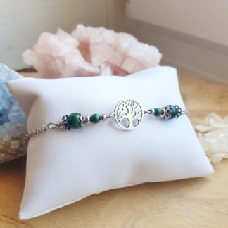 Bracelet en malachite bijoux en pierres naturelles lithothérapie minéraux