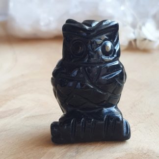 chouette en obsidienne noire pierres naturelles lithothérapie