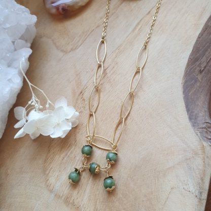 Collier en jade lithothérapie pierres naturelles minéraux bijoux artisanat de France