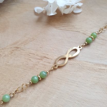 Bracelet fin en jade lithothérapie pierres naturelles minéraux bijoux artisanat de France