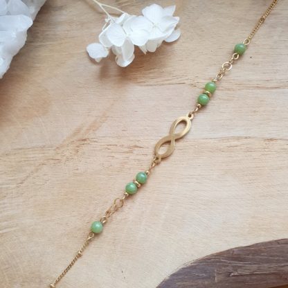 Bracelet fin en jade lithothérapie pierres naturelles minéraux bijoux artisanat de France