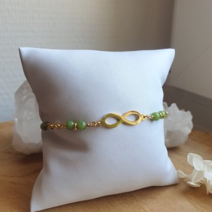 Bracelet fin en jade lithothérapie pierres naturelles minéraux bijoux artisanat de France