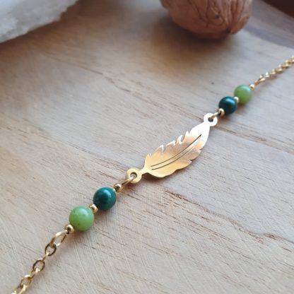 bracelet en jade et malachite bijoux pierres naturelles lithothérapie artisanat français