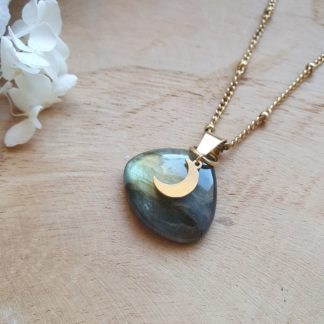 Collier en labradorite bijoux pierres naturelles lithothérapie artisanat français