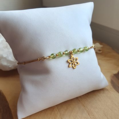 bracelet en péridot bijoux pierres naturelles lithothérapie minéraux artisanat idée cadeau femme
