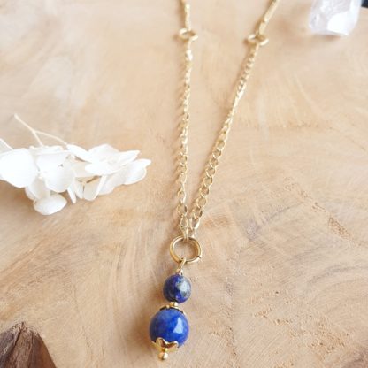 Collier lapis lazuli bijoux pierres naturelles lithothérapie