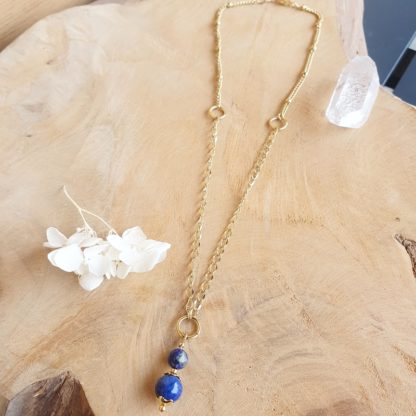 Collier lapis lazuli bijoux pierres naturelles lithothérapie