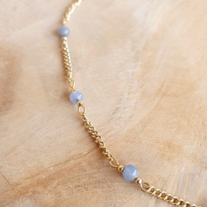 Collier dumortiérite et aventurine bleue bijoux pierres naturelles lithothérapie