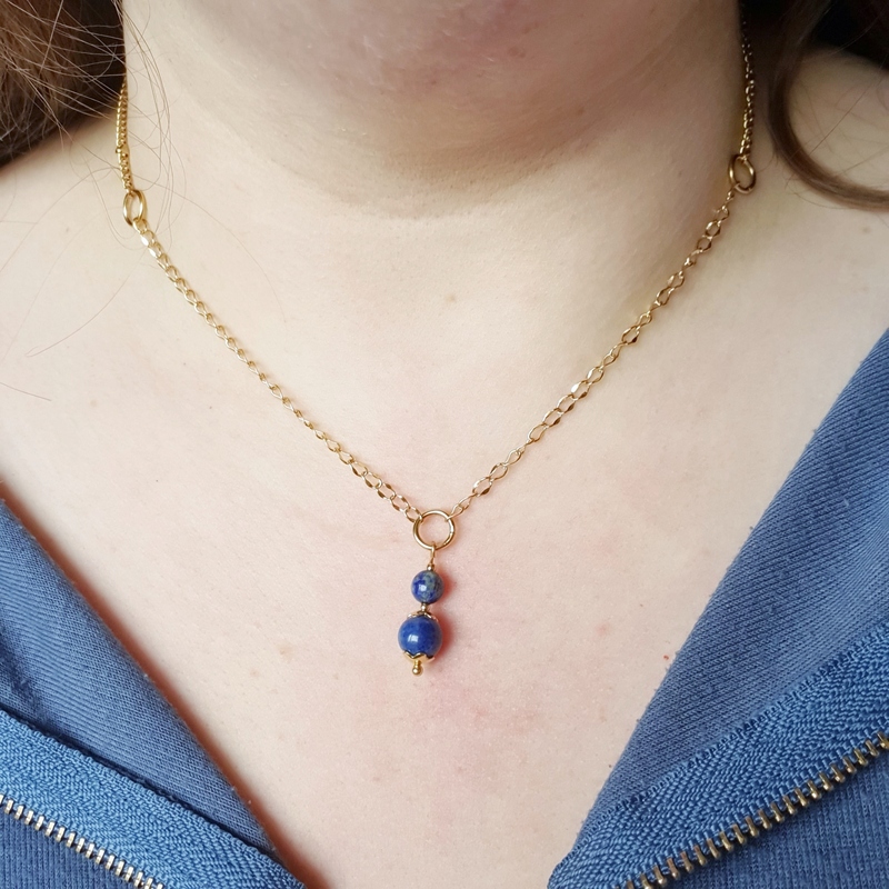 Collier lapis lazuli bijoux pierres naturelles lithothérapie