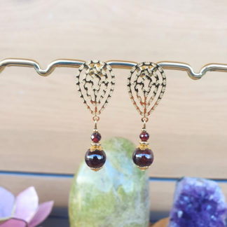 boucles d'oreilles en grenat bijoux en pierres naturelles lithothérapie