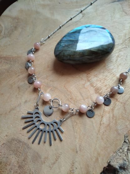 Collier en pierre de lune pierres naturelles lithothérapie bijoux