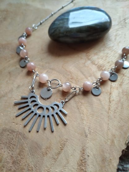 Collier en pierre de lune pierres naturelles lithothérapie bijoux
