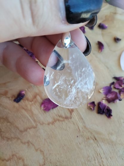 Pendentif cristal de roche lithothérapie pierres naturelles