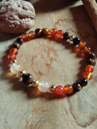 Bracelet en oeil de tigre et cornaline - July