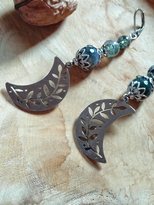 Boucles d'oreilles en agate mousse - Ombelline – Image 2