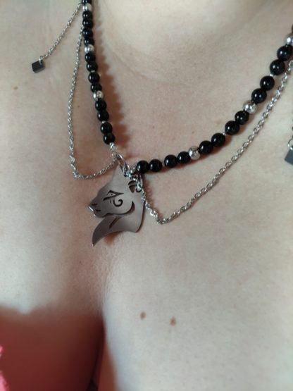 Collier chat en hyperstène – Image 2