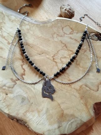 Collier chat en hyperstène